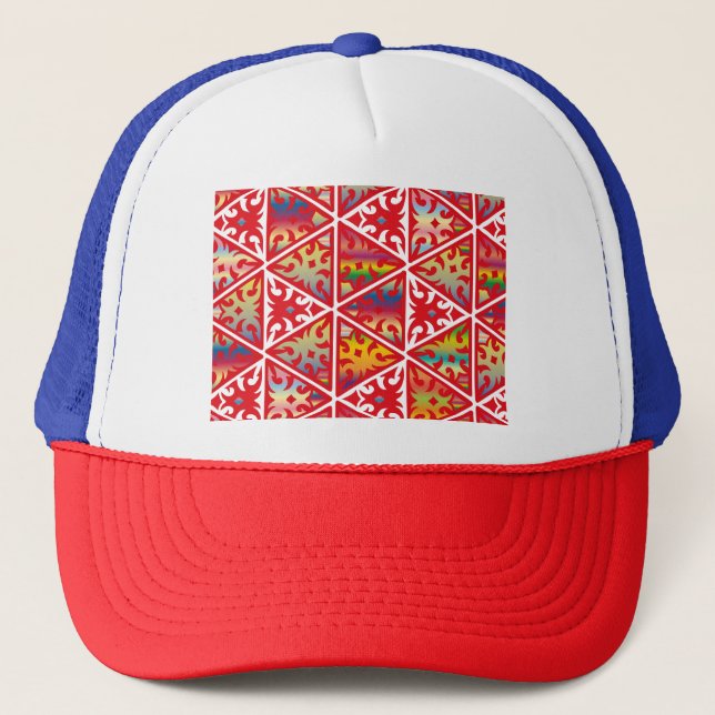 Abstract Seamless Texture Pattern Trucker Hat (Front)