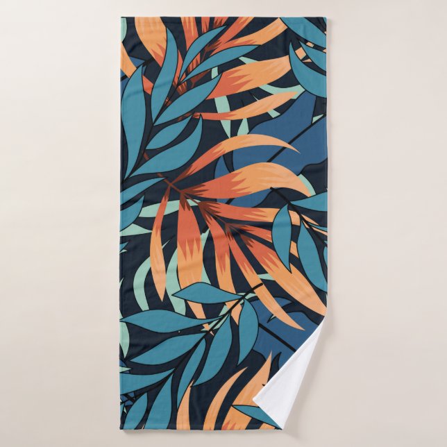 Abstract seamless tropical pattern with pastel pla bath towel (Bath Towel)