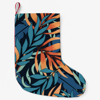Abstract seamless tropical pattern with pastel pla small christmas stocking