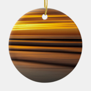 Abstract seascape at sunset, CA Ceramic Ornament