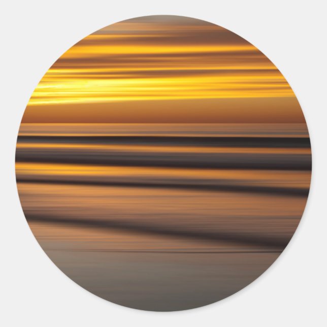 Abstract seascape at sunset, CA Classic Round Sticker (Front)