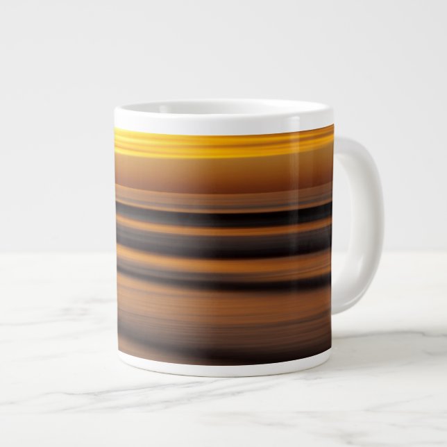 Abstract seascape at sunset, CA Large Coffee Mug (Front Right)