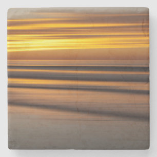 Abstract seascape at sunset, CA Stone Coaster