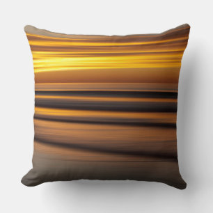 Abstract seascape at sunset, CA Throw Pillow