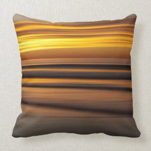Abstract seascape at sunset, CA Throw Pillow