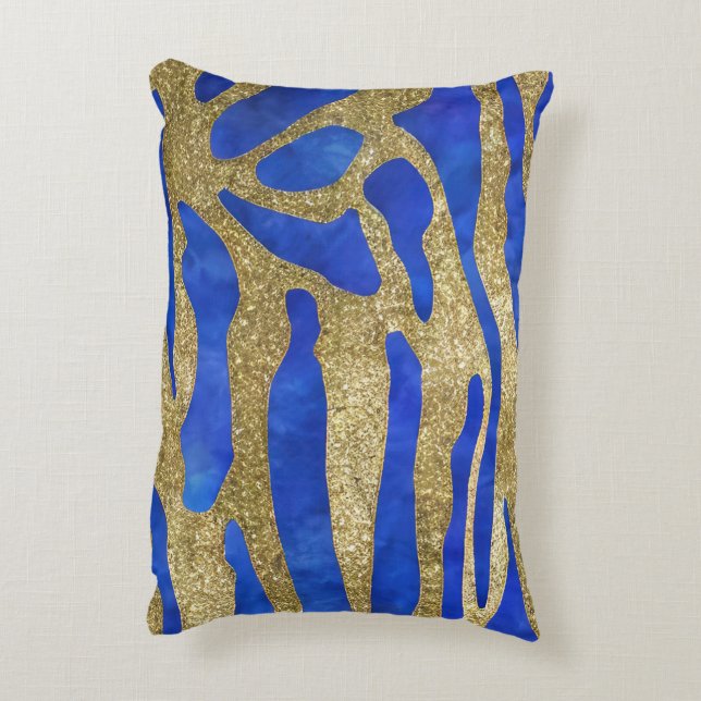 Abstract Seascape Fractured Waves 04 Accent Pillow (Back(Vertical))