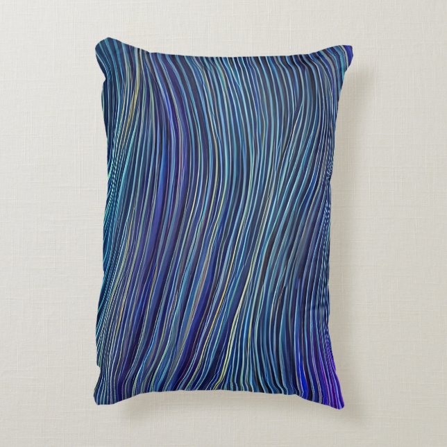 Abstract Seascape Fractured Waves 05 Accent Pillow (Back(Vertical))