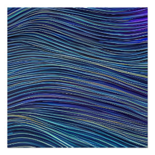 Abstract Seascape Fractured Waves 05 Poster