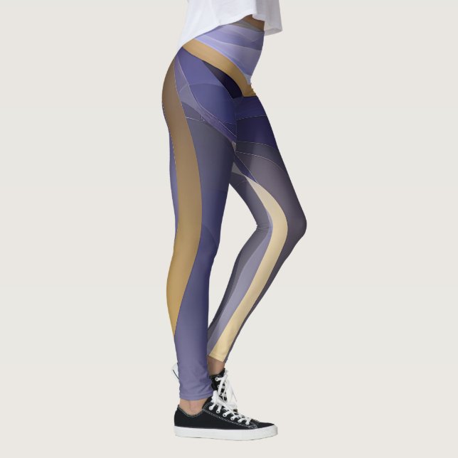 Abstract Seascape Fractured Waves 07 Leggings (Right)