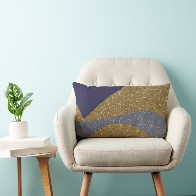 Abstract Seascape Fractured Waves 10 Lumbar Pillow (Chair)