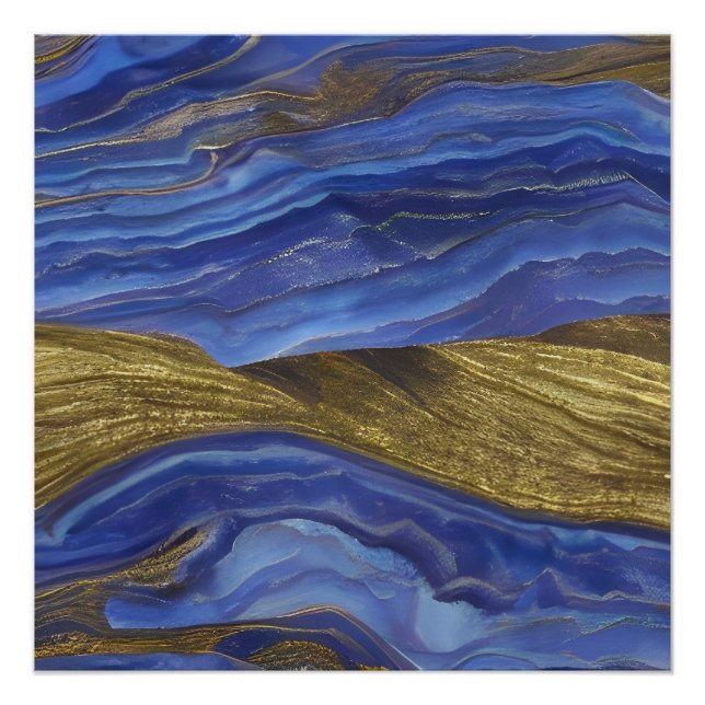 Abstract Seascape Fractured Waves 14 Poster (Front)