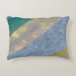 Abstract Seascape Fractured Waves 16 Accent Pillow