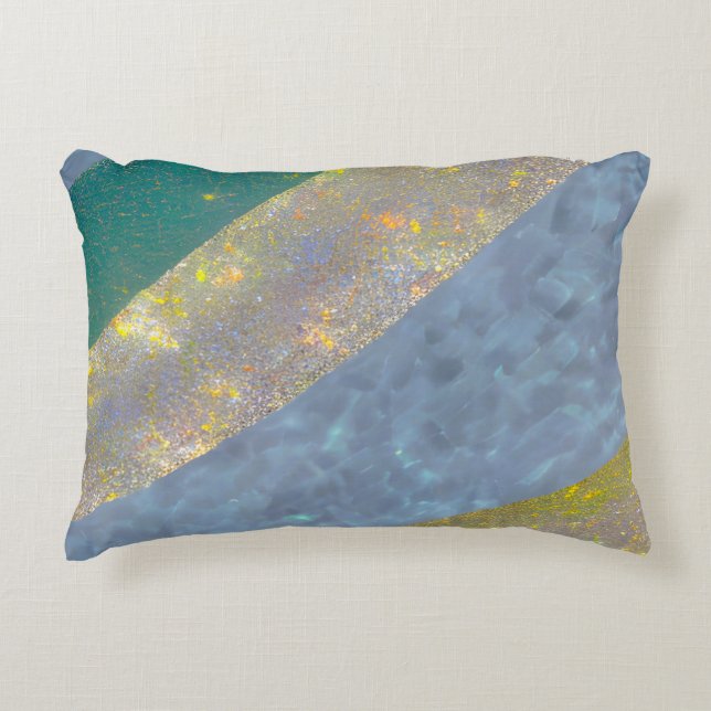 Abstract Seascape Fractured Waves 16 Accent Pillow (Front)