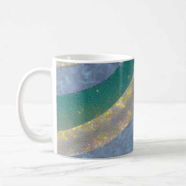 Abstract Seascape Fractured Waves 16 Coffee Mug (Left)