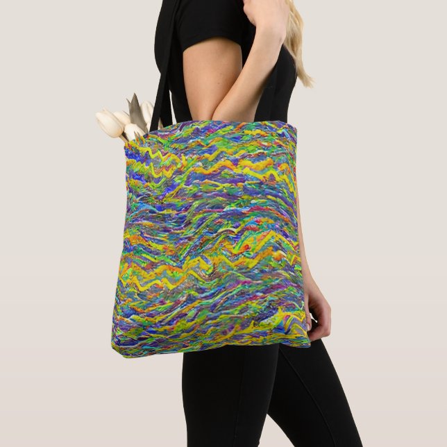 Abstract Seascape Fractured Waves 16 Tote Bag (Close Up)
