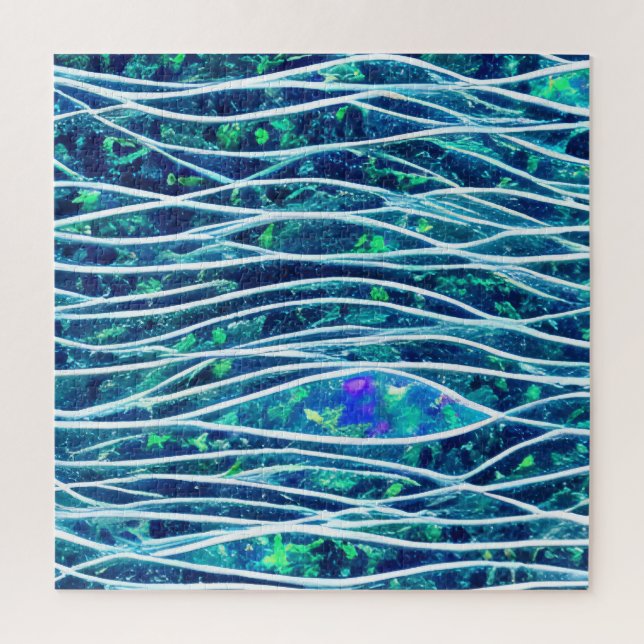 Abstract Seascape Fractured Waves 19 Jigsaw Puzzle (Vertical)