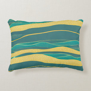 Abstract Seascape Fractured Waves 20 Accent Pillow