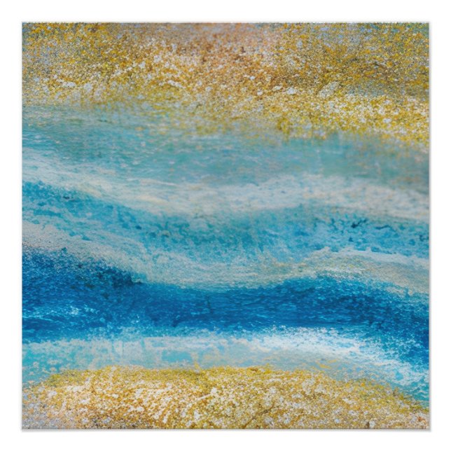 Abstract Seascape Fractured Waves 22 Sandy Bottom Poster (Front)