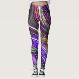 Abstract Seascape Fractured Waves 24 Leggings