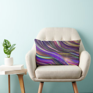 Abstract Seascape Fractured Waves 24 Lumbar Pillow