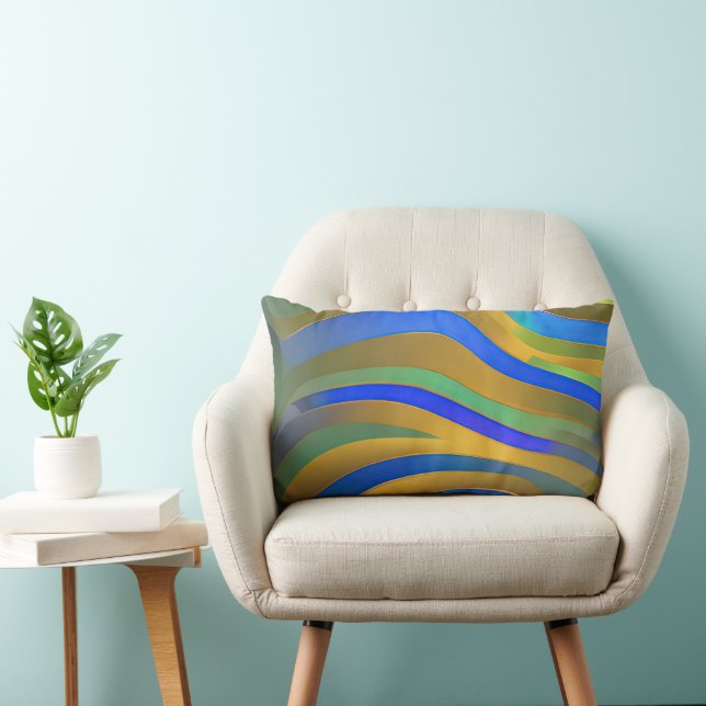 Abstract Seascape Fractured Waves 25 Lumbar Pillow (Chair)