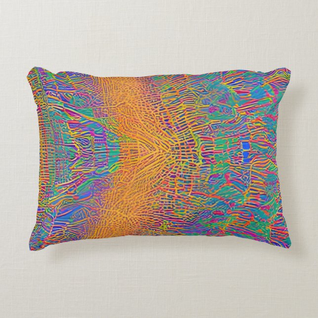 Abstract Seascape Fractured Waves 27 Accent Pillow (Front)