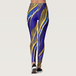 Abstract Seascape Fractured Waves 33 Leggings
