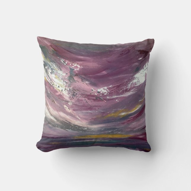 Abstract Seascape Throw Pillow (Front)