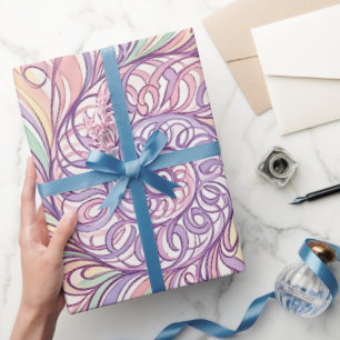 Abstract Seashell Spiral Flow Wrapping Paper