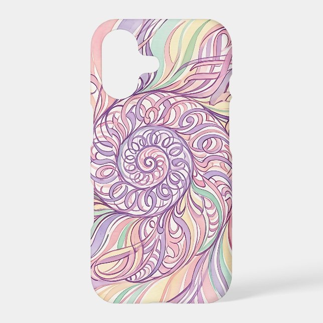 Abstract Seashell Spiral Pastel Flow iPhone Cases (Back)