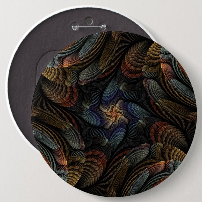 Abstract Seashells 6 Inch Round Button (Front & Back)