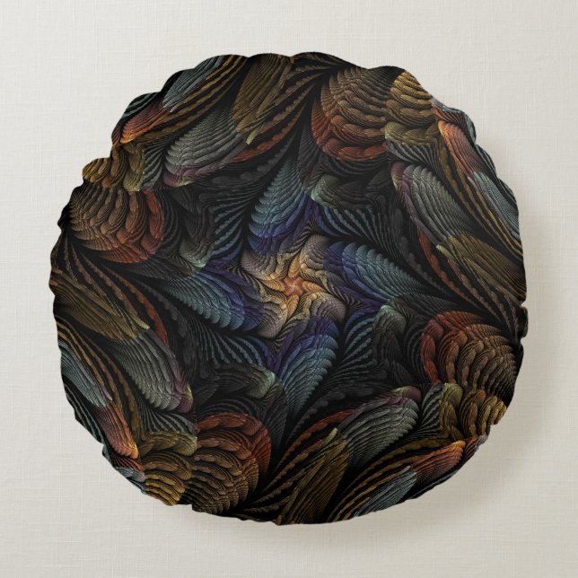 Abstract Seashells Round Pillow (Front)
