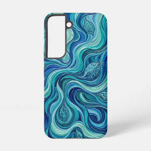 Abstract Seed Pod Ocean Blue Samsung Cases
