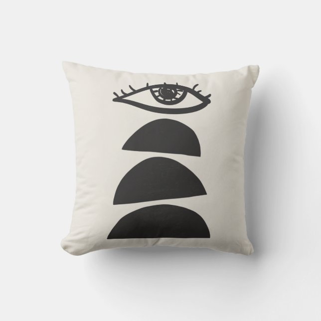Abstract seeing eye with balancing stones trendy T Throw Pillow (Front)