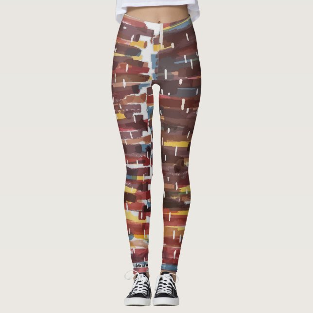 Abstract Sepia Leggings (Front)
