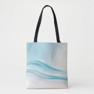 Abstract Serene Ocean Waves with Smooth Blues  Tote Bag