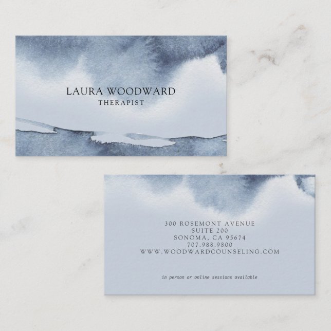 Abstract Serene Therapist Business Card (Front/Back)