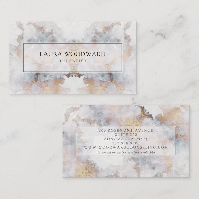 Abstract Serene Therapist Business Card (Front/Back)