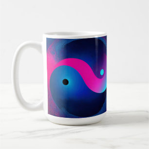 Abstract Serenity: Yin Yang in Pink & Blues Coffee Mug