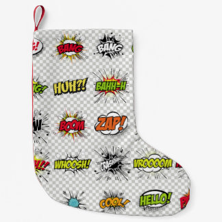 abstract set of pop art objects on a special backg small christmas stocking