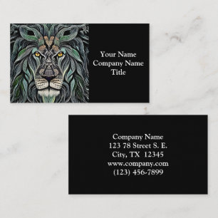 Abstract Shabby Chic King Lion Business Card