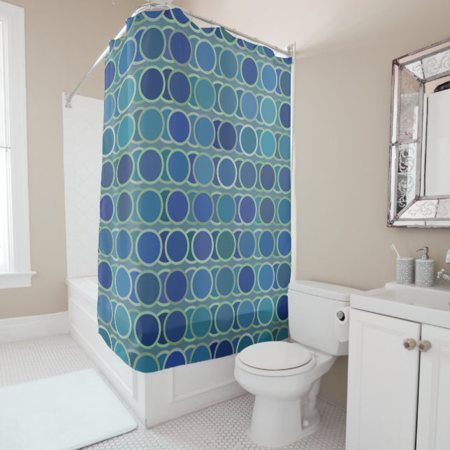 Abstract Shades of Blue Circle Pattern (In Situ)