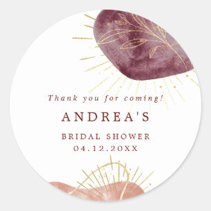Abstract Shape Bridal Shower Classic Round Sticker