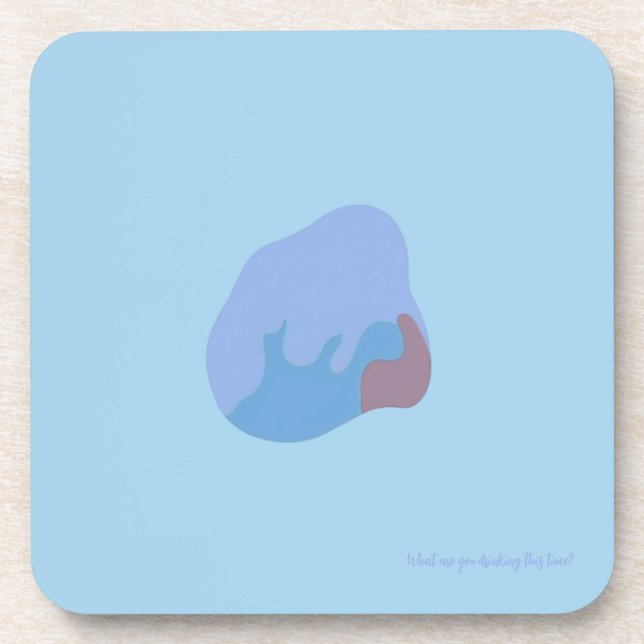 Abstract Shape Coaster - Blue Toned (Front)