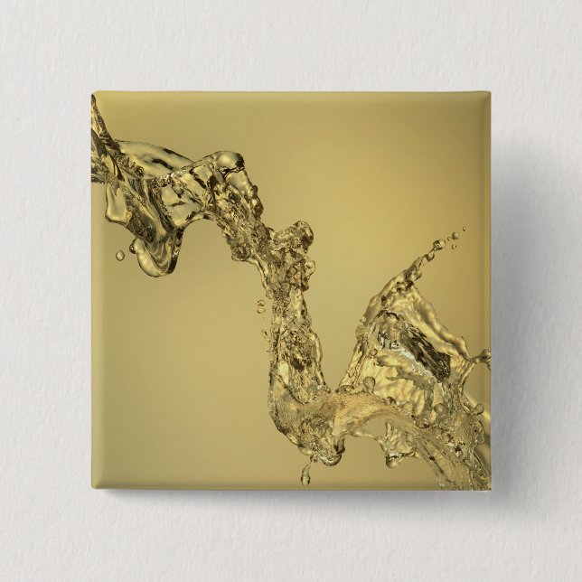 Abstract Shape Formed by Splashing Water 2 Inch Square Button (Front)