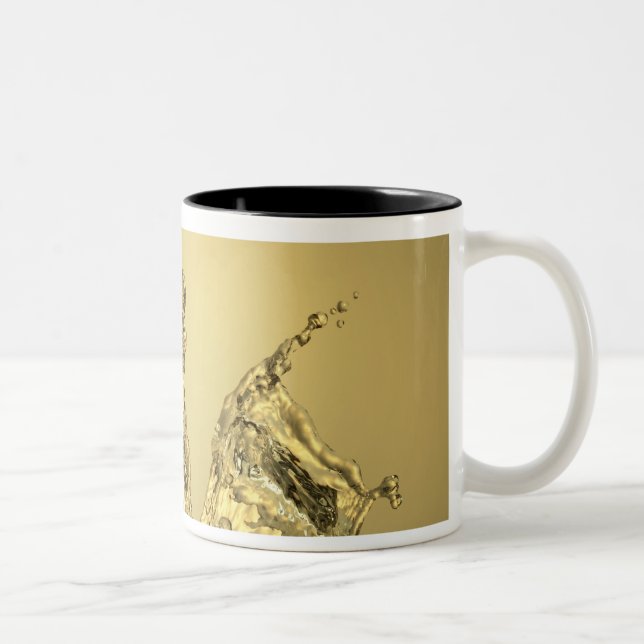 Abstract Shape Formed by Splashing Water Two-Tone Coffee Mug (Right)