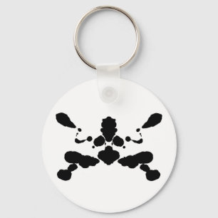 abstract shape psychological test board Rorschach Keychain
