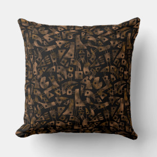 Abstract Shapes 180318 - Rust Throw Pillow