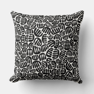Abstract Shapes 301122 - Black on White Throw Pillow