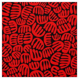 Abstract Shapes 301122 - Red on Black Fabric
